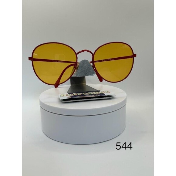 True Vintage Oversize Sunglasses Round Red Style Orange Lens Oleg Cassini #544 main image 6